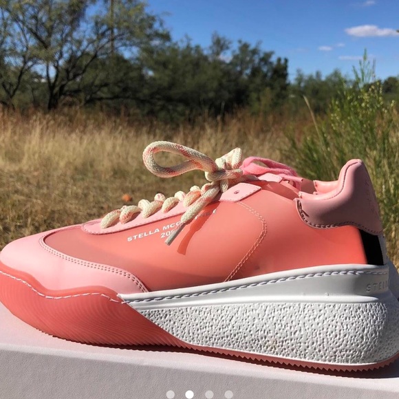 STELLA MCCARTNEY Pink Glow-in-the-dark loop sneakers, W7.5 / IT 38 - Picture 2 of 5